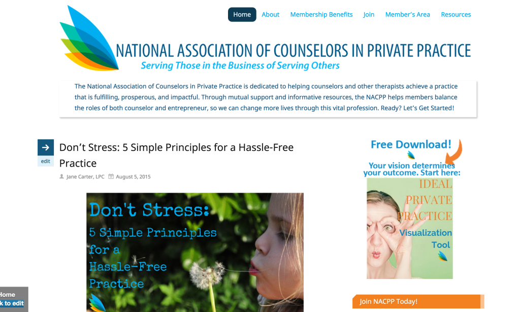 National Association of Counselors in Private Practice Website